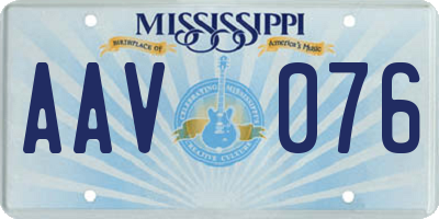 MS license plate AAV076