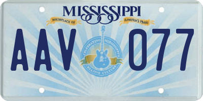 MS license plate AAV077