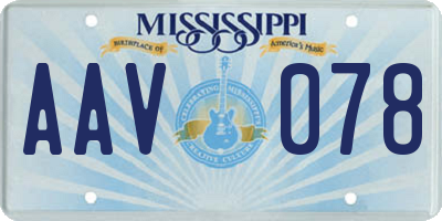 MS license plate AAV078