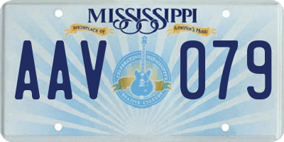MS license plate AAV079