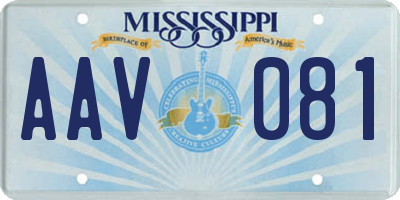 MS license plate AAV081