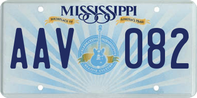 MS license plate AAV082