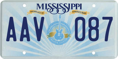 MS license plate AAV087