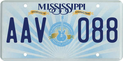 MS license plate AAV088