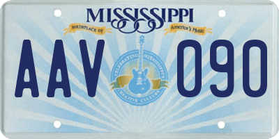 MS license plate AAV090