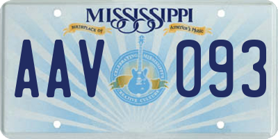 MS license plate AAV093