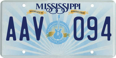 MS license plate AAV094