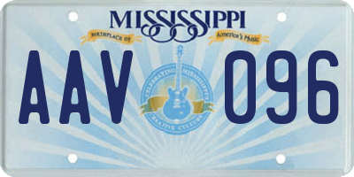 MS license plate AAV096