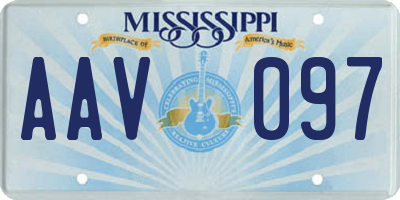 MS license plate AAV097