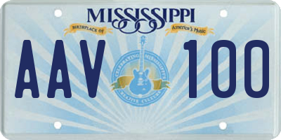 MS license plate AAV100