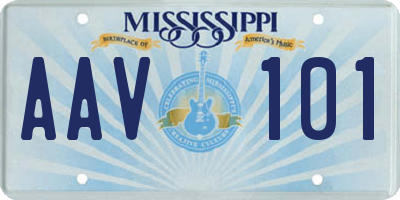 MS license plate AAV101