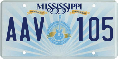 MS license plate AAV105