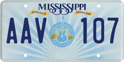 MS license plate AAV107