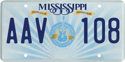 MS license plate AAV108