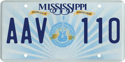 MS license plate AAV110