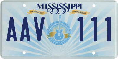 MS license plate AAV111