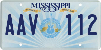 MS license plate AAV112