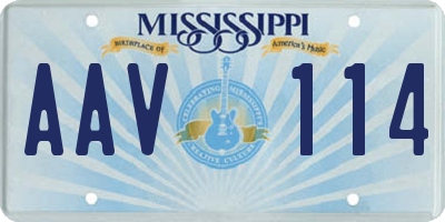 MS license plate AAV114