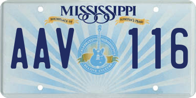 MS license plate AAV116