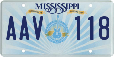 MS license plate AAV118