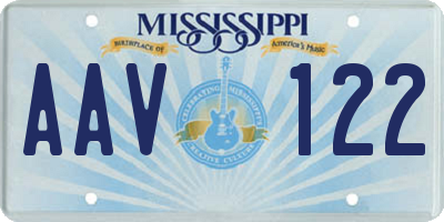 MS license plate AAV122