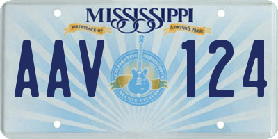 MS license plate AAV124