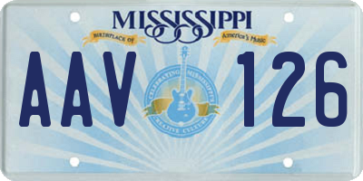 MS license plate AAV126