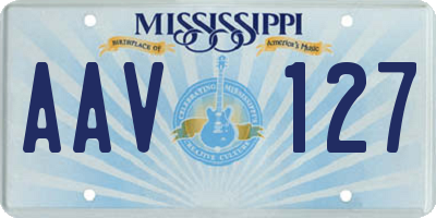 MS license plate AAV127