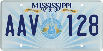 MS license plate AAV128