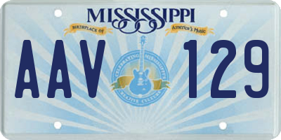 MS license plate AAV129