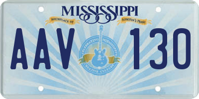 MS license plate AAV130