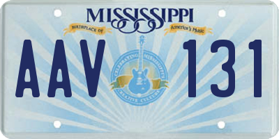 MS license plate AAV131