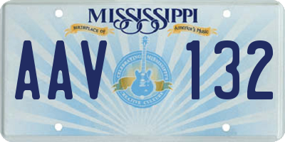 MS license plate AAV132