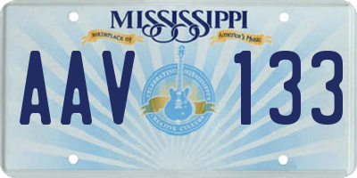 MS license plate AAV133