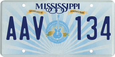 MS license plate AAV134