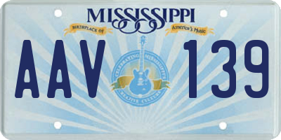 MS license plate AAV139