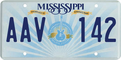 MS license plate AAV142