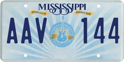 MS license plate AAV144