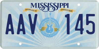 MS license plate AAV145