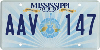 MS license plate AAV147
