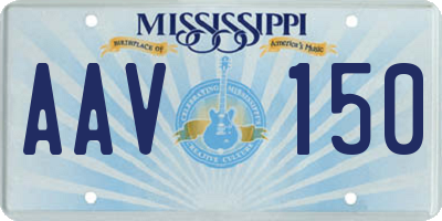 MS license plate AAV150