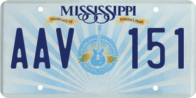 MS license plate AAV151