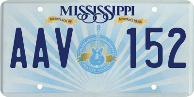 MS license plate AAV152