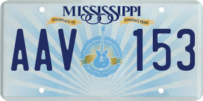 MS license plate AAV153