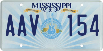 MS license plate AAV154