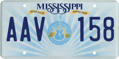 MS license plate AAV158