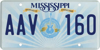 MS license plate AAV160