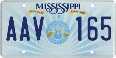 MS license plate AAV165