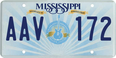 MS license plate AAV172