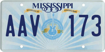 MS license plate AAV173